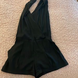 Black silk romper